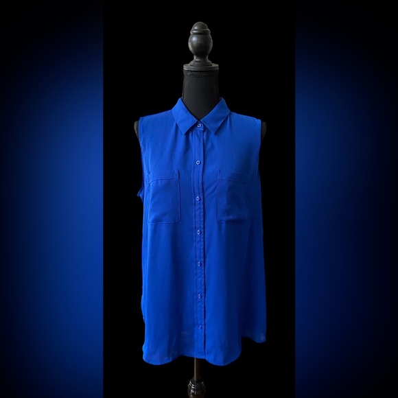 Apt 9: Elegant Royal Blue Button Down Shirt - Picture 5 of 17